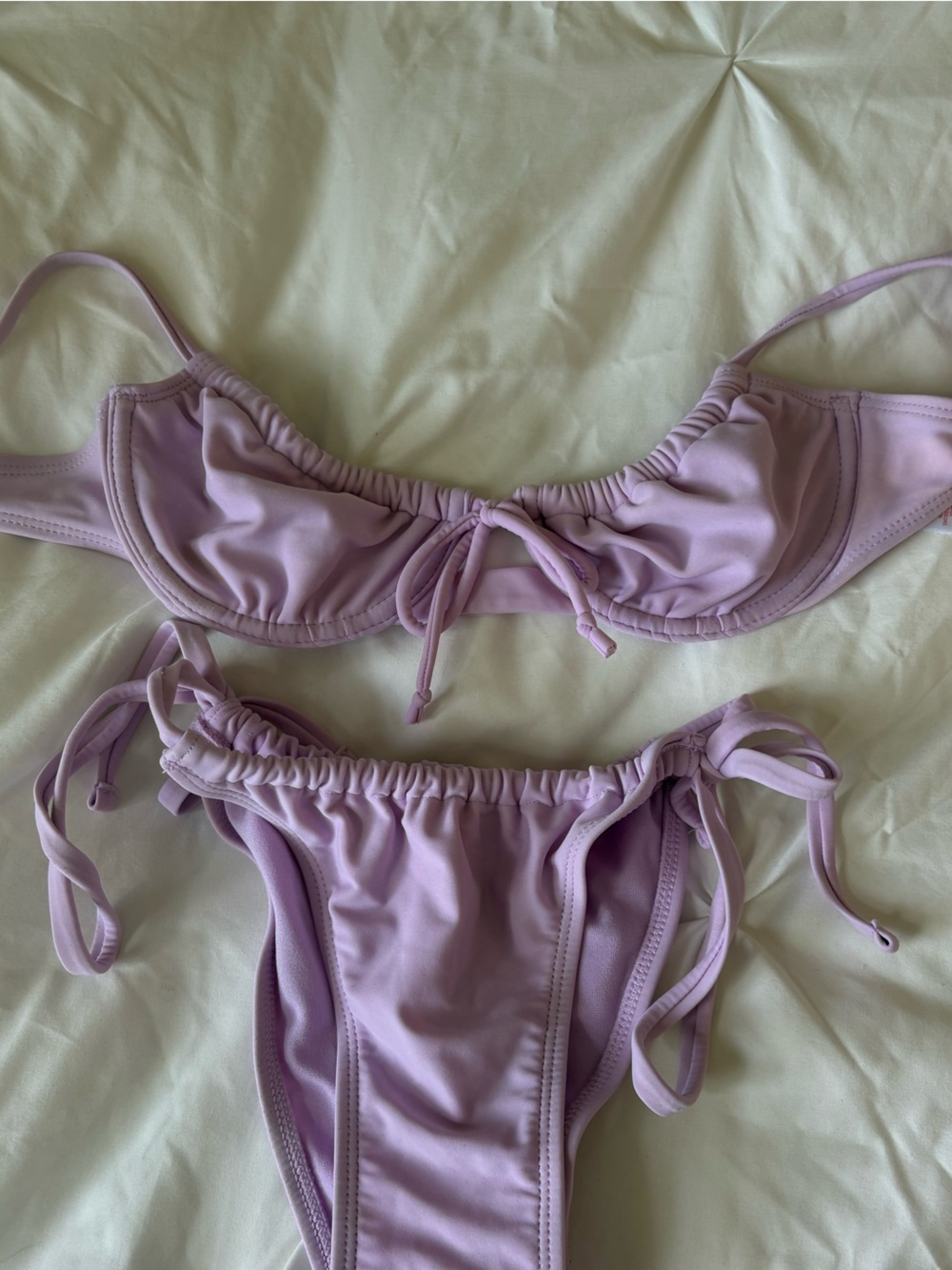 Xhilaration Pastel Lilac Tie Bikini Top